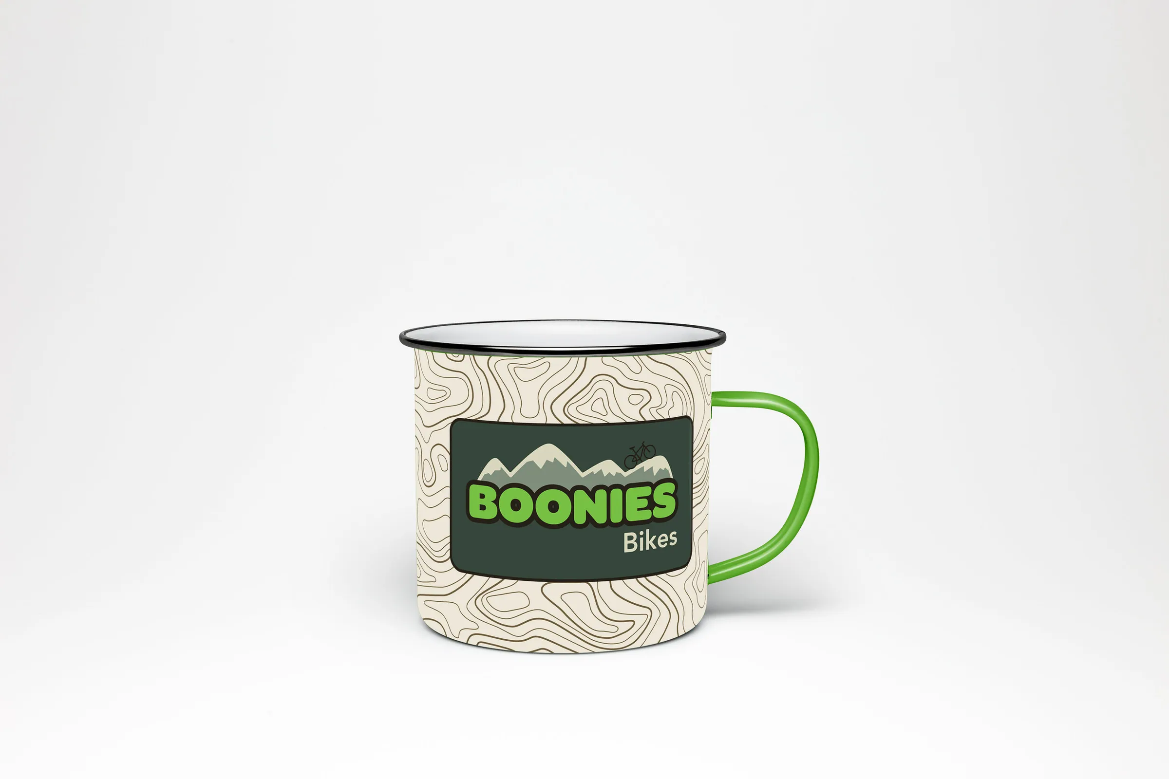 Boonies Bikes enamel mug