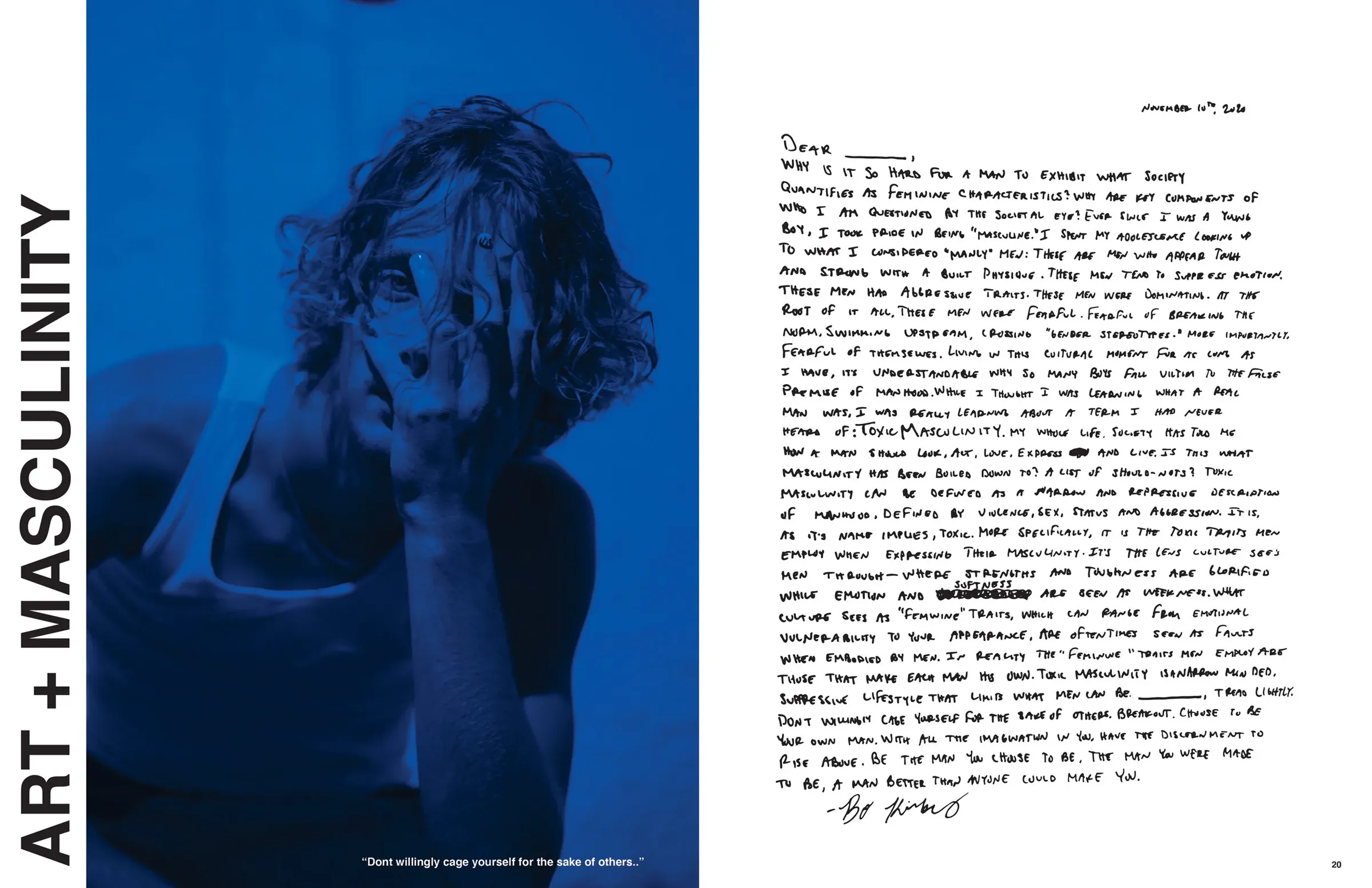 Catalyst magazine spread: Art + Masculinity