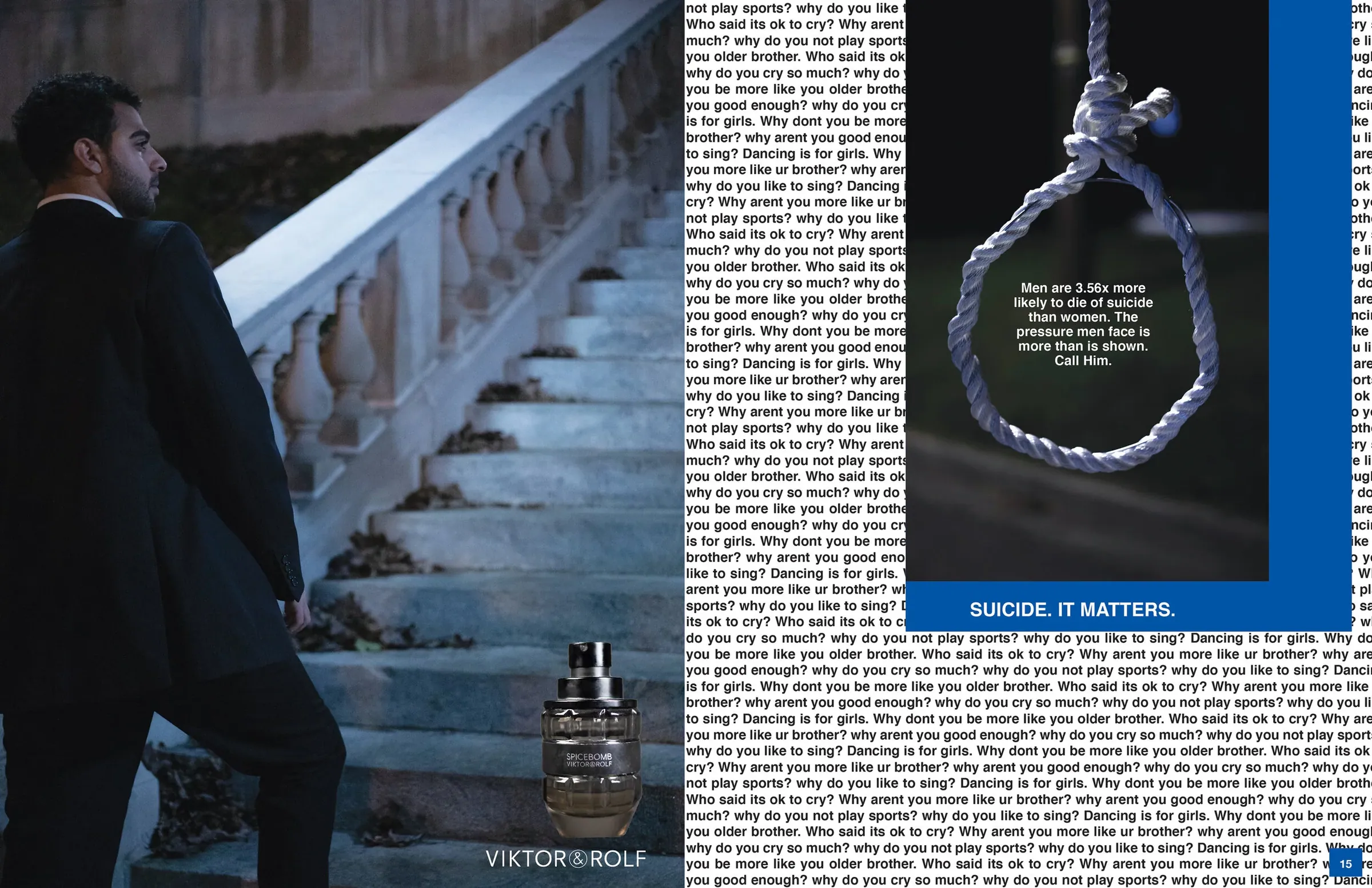 Catalyst magazine spread on men’s mental health