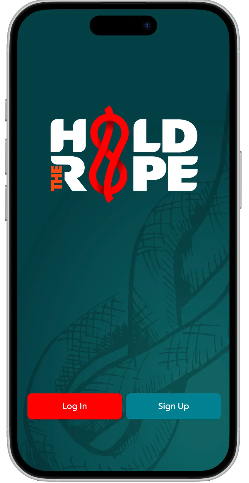 Hold the Rope app sign-in screen on a phone