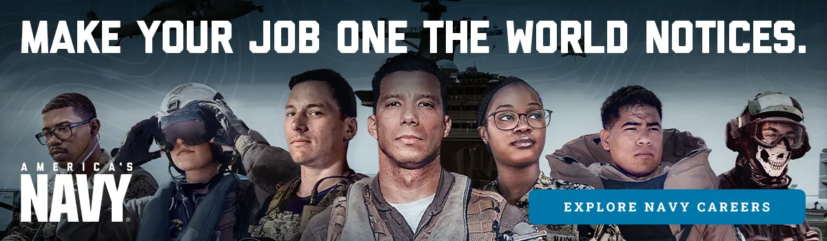 Navy email banner: Make your job one the world notices