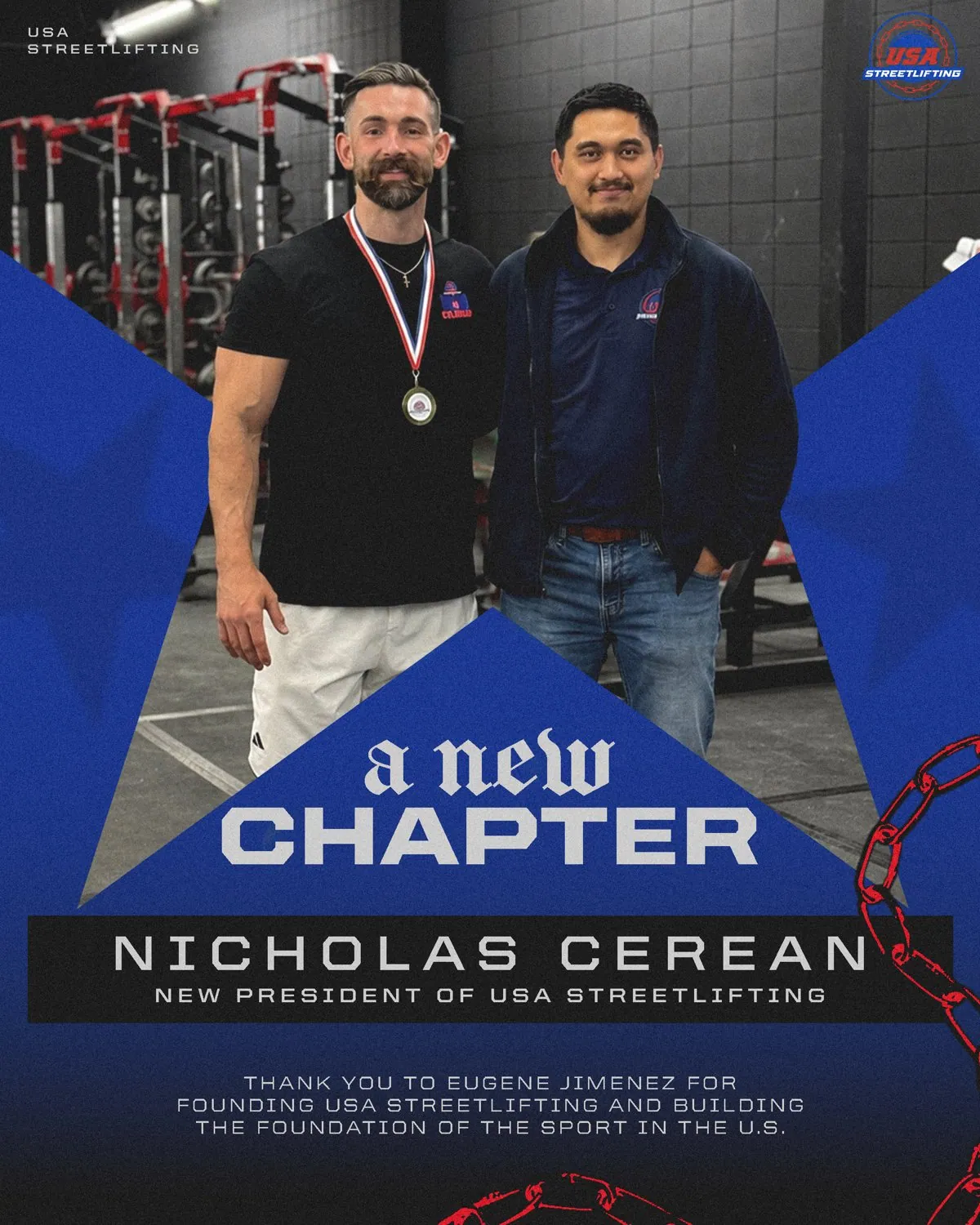 Announcement of Nicholas Cerean as president of USA Streetlifting