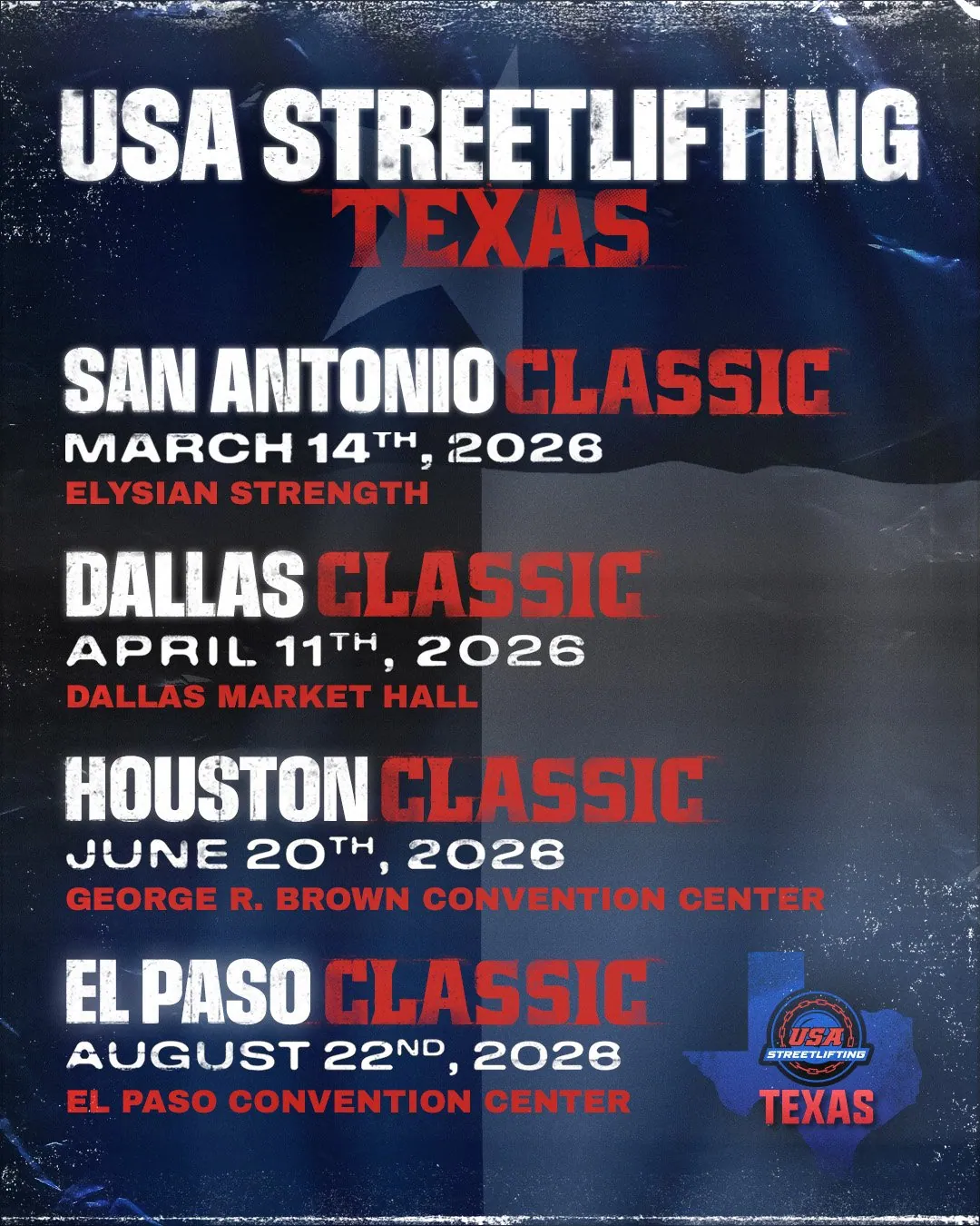 USA Streetlifting Texas season overview