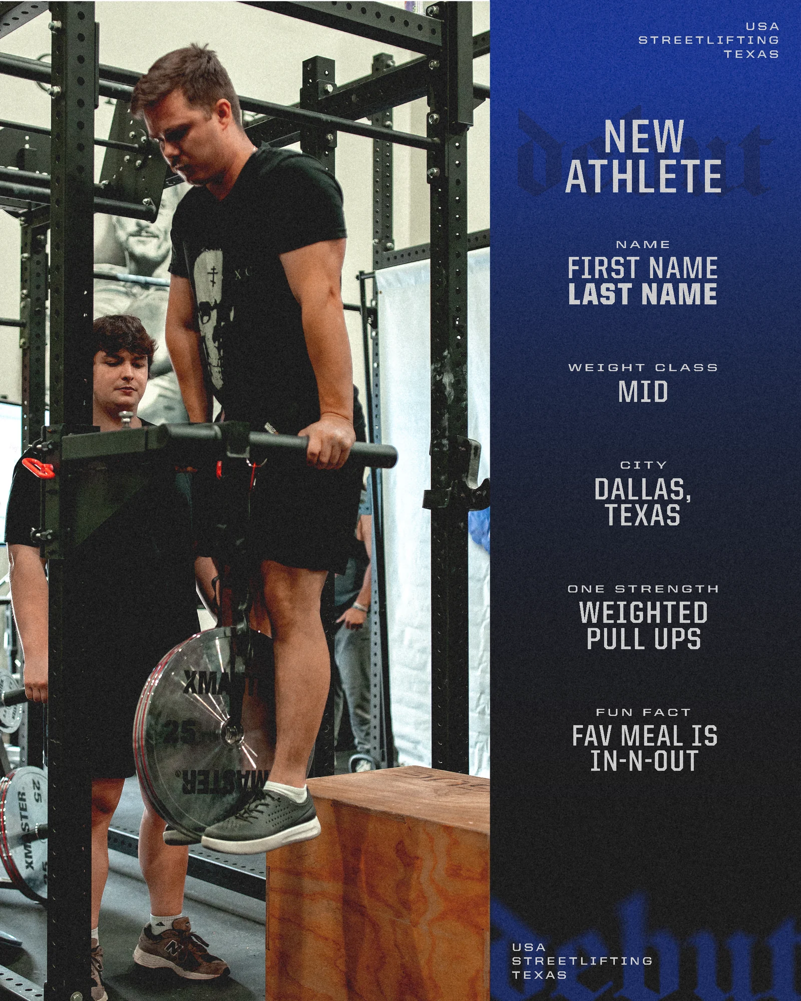 New Athlete template from the USA Streetlifting Texas system