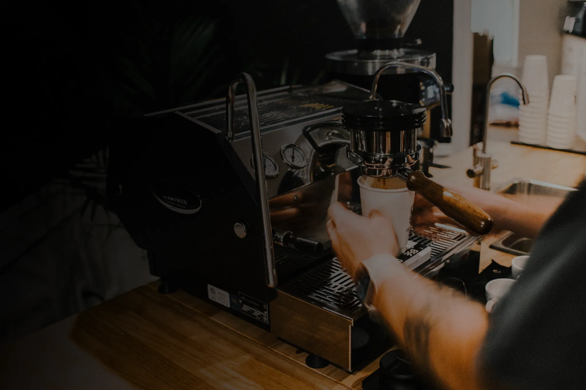 Espresso being pulled at the Verus Coffee cart